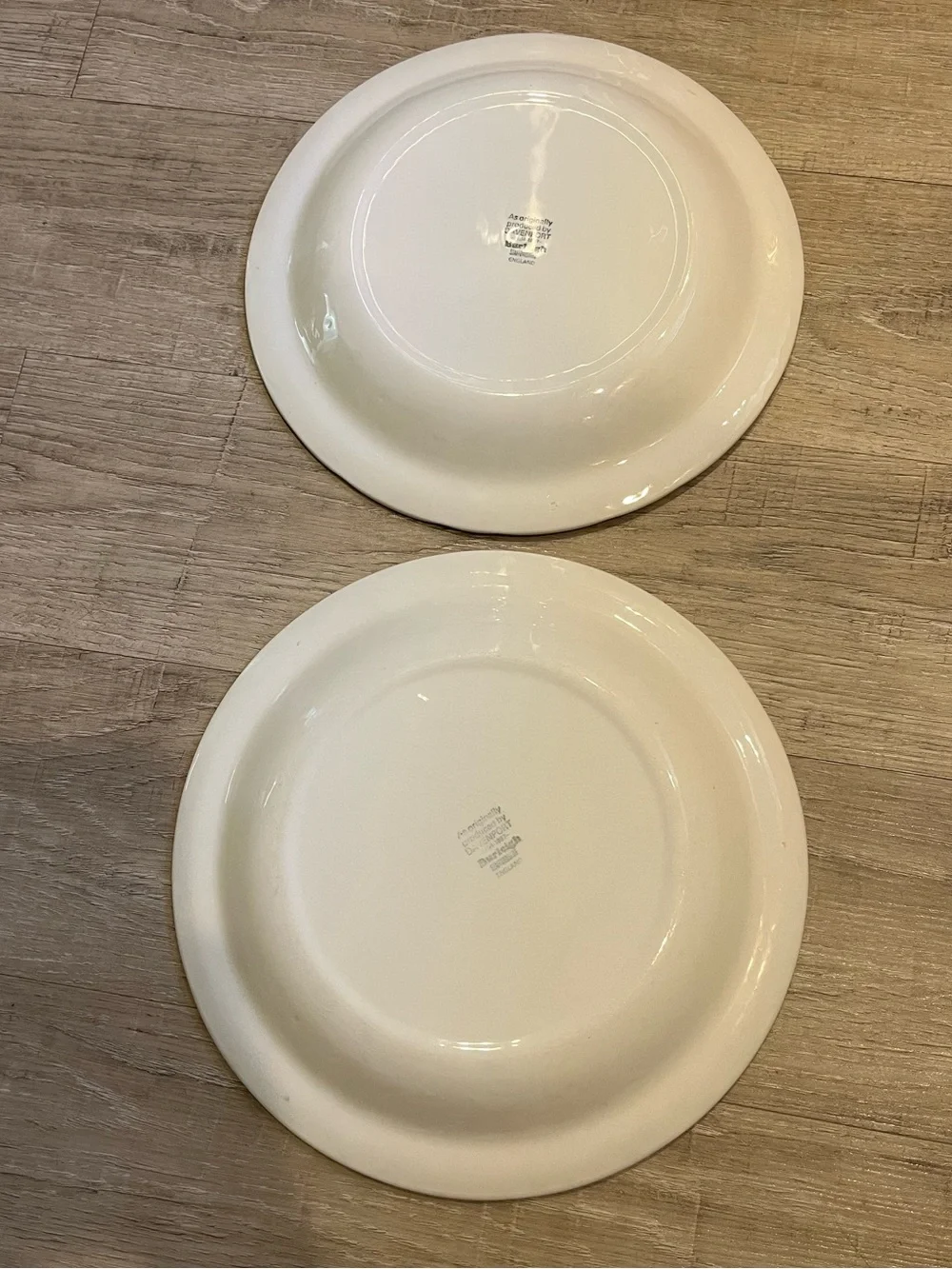 Burleigh Davenport dinner plates, White Embossed Leaf Pattern set of 2